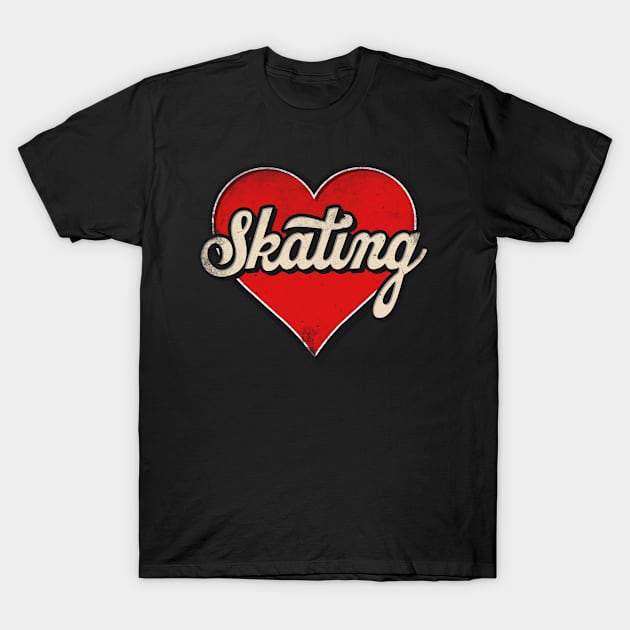 Skating mom. Skating retro heart T-Shirt by SerenityByAlex